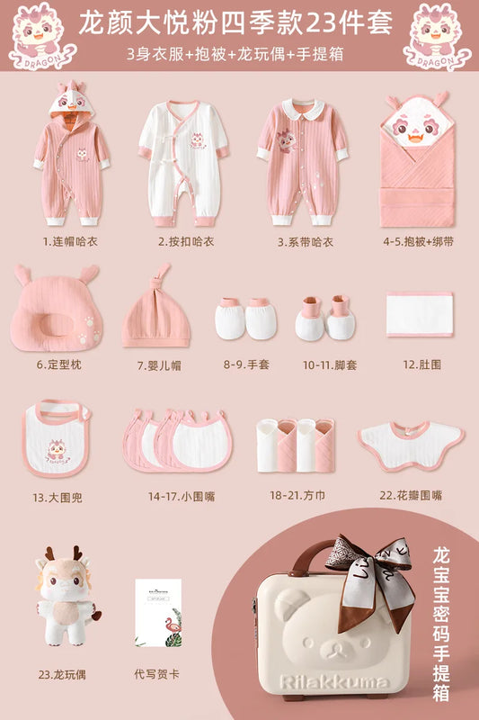 100% Cotton Knitted Baby Boy Clothes Set White Warm Clothing for Babies