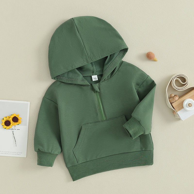 0-36M Infant Baby Hooded Sweatshirt Solid Color Long Sleeve Hoodie Pullovers For Toddler Boys And Girls Spring Fall Sweatshirt