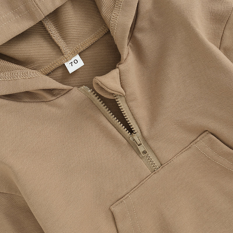 0-36M Infant Baby Hooded Sweatshirt Solid Color Long Sleeve Hoodie Pullovers For Toddler Boys And Girls Spring Fall Sweatshirt