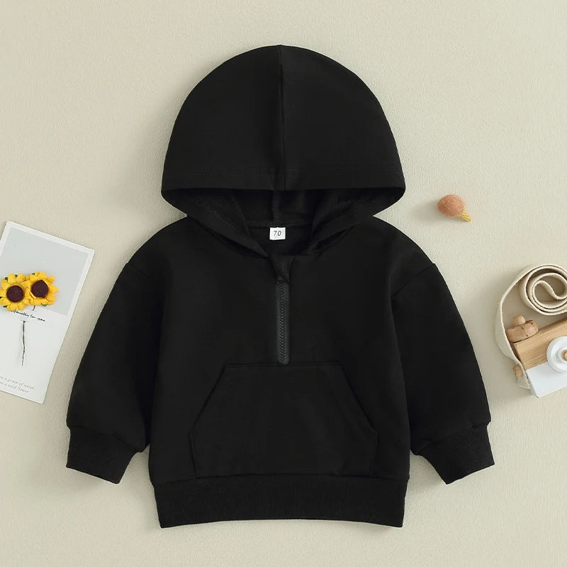 0-36M Infant Baby Hooded Sweatshirt Solid Color Long Sleeve Hoodie Pullovers For Toddler Boys And Girls Spring Fall Sweatshirt