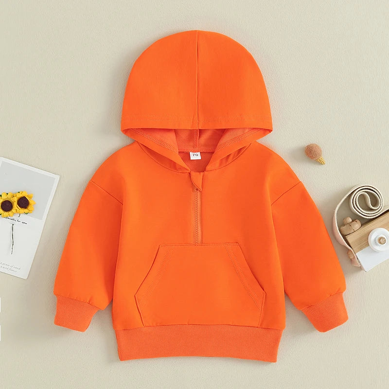 0-36M Infant Baby Hooded Sweatshirt Solid Color Long Sleeve Hoodie Pullovers For Toddler Boys And Girls Spring Fall Sweatshirt